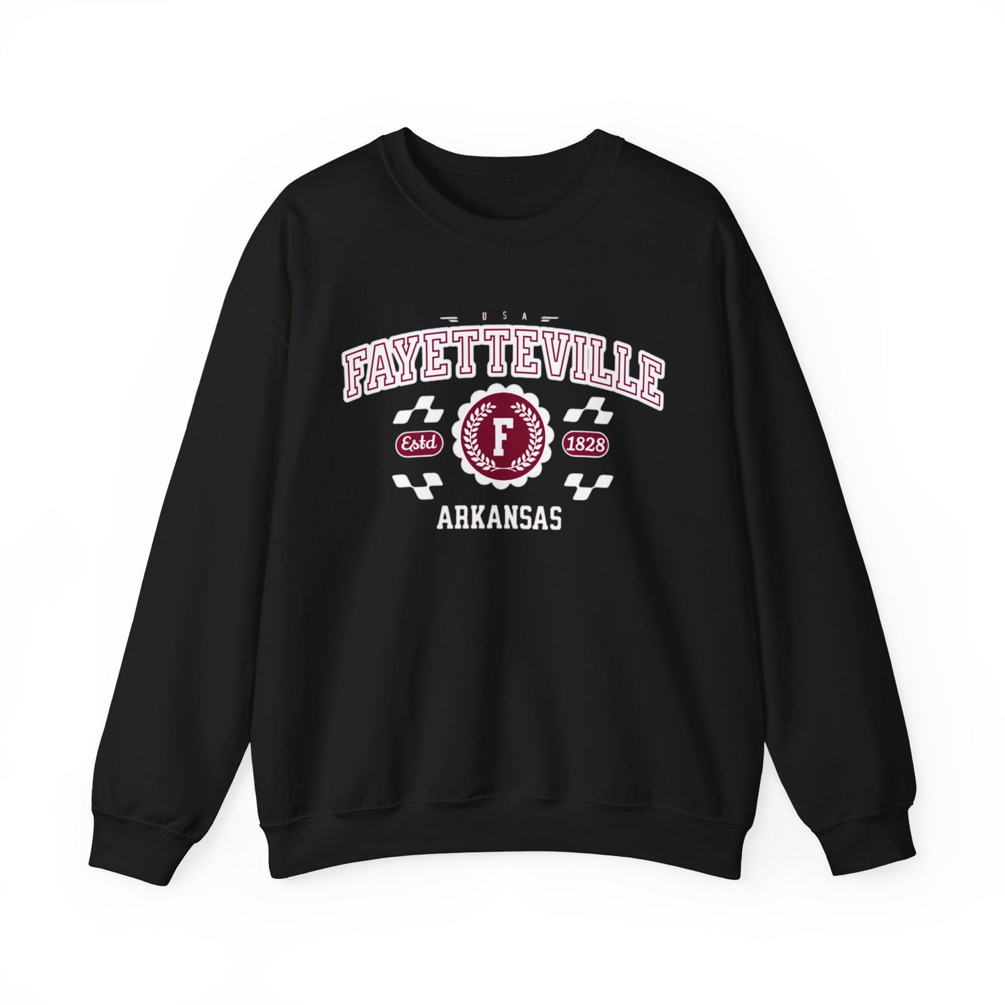 Vintage Fayetteville Arkansas AR Athletic Sports Design varsity pullover sweater Crewneck Sweatshirt - Jacketon