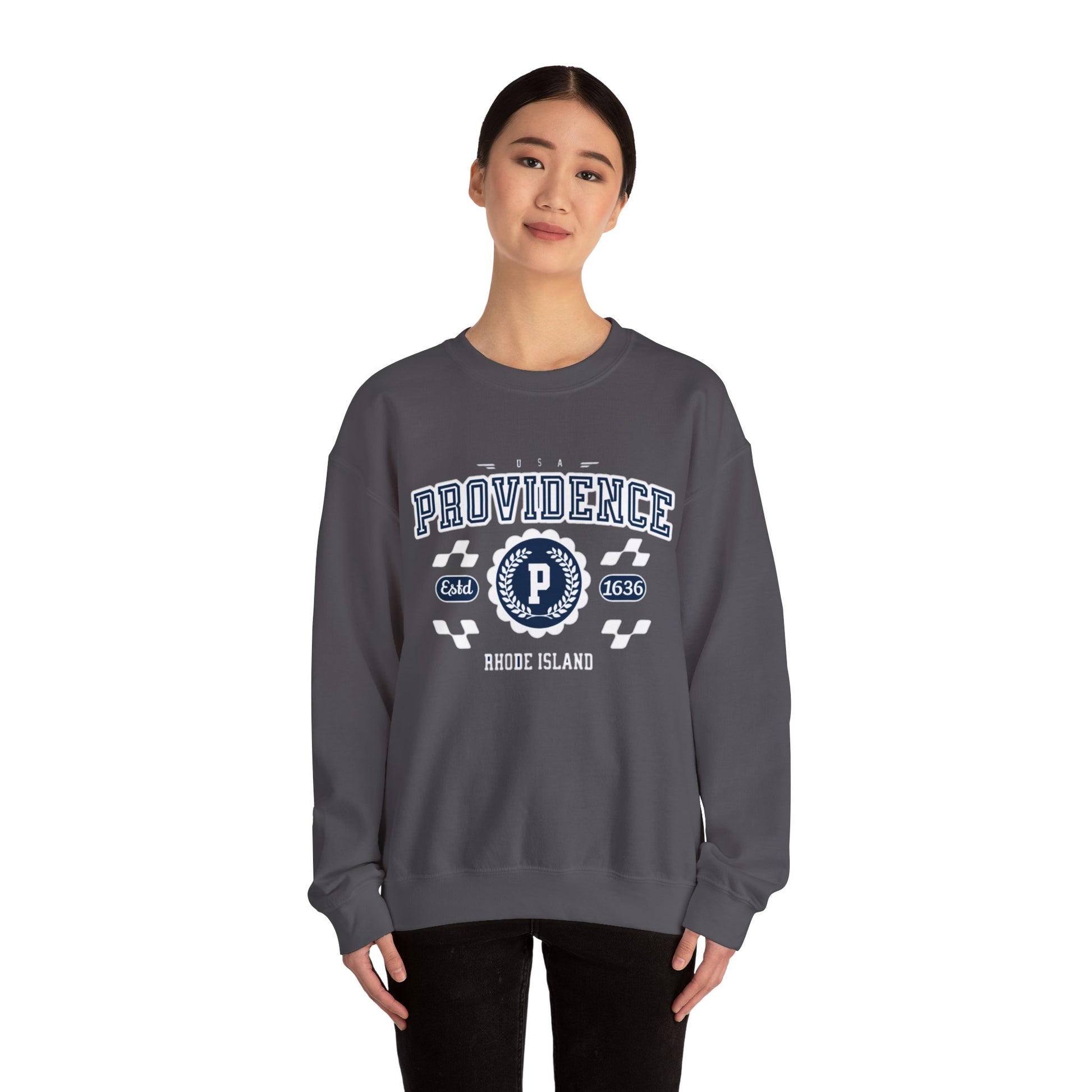 Vintage Providence Rhode Island Athletic Sports Design varsity pullover sweater Crewneck Sweatshirt - Jacketon