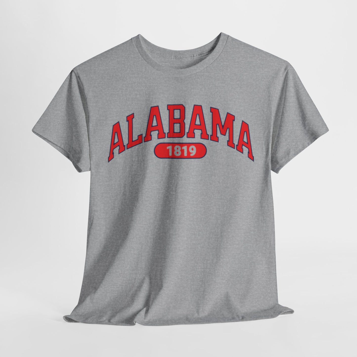 Alabama 1819 Unisex Heavy Cotton Tee, Soft Casual T-Shirt, Gift for Alabama Fans, Retro Style Tee, College Spirit Wear, - Jacketon