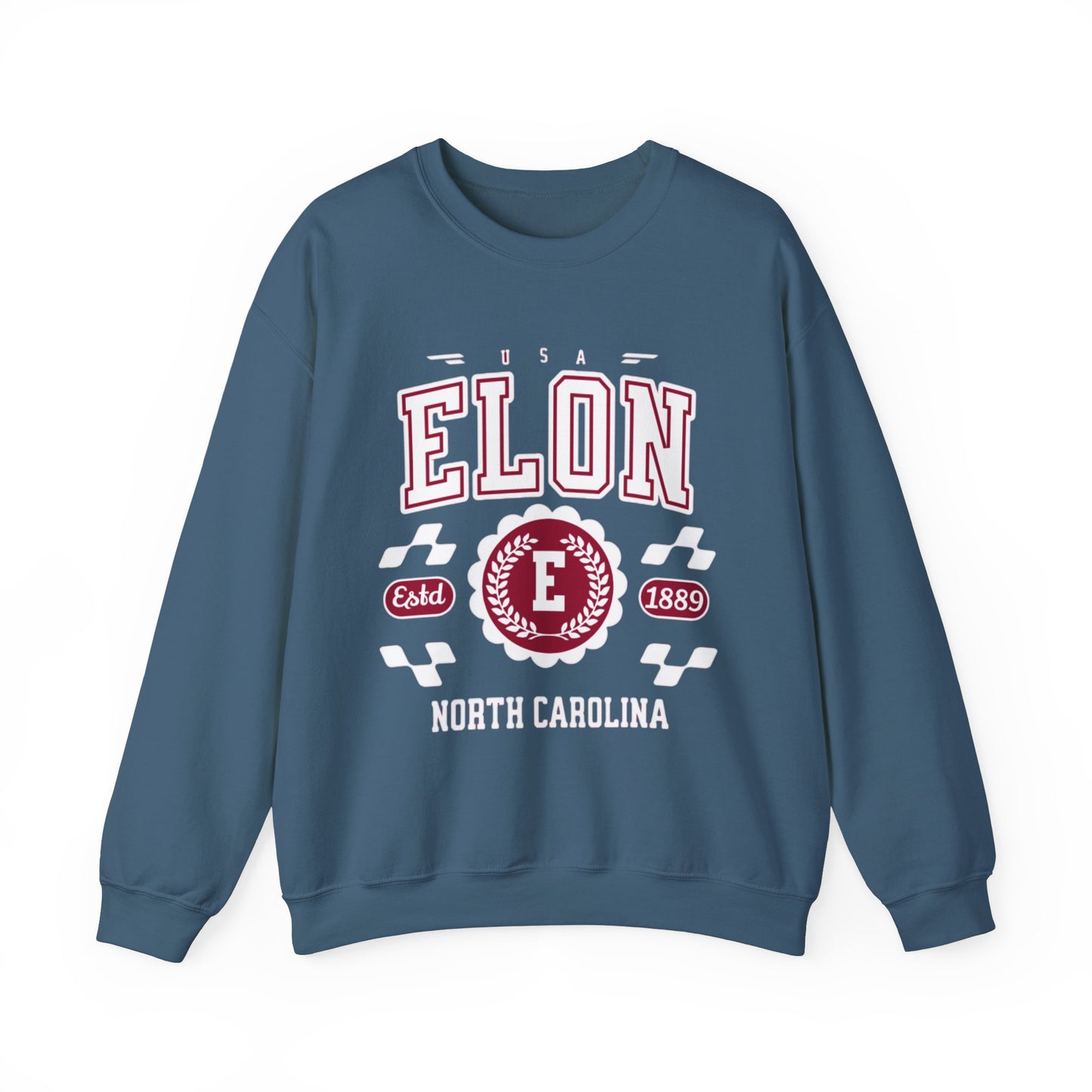 Vintage Elon North Carolina NC Athletic Sports Design varsity pullover sweater Crewneck Sweatshirt - Jacketon