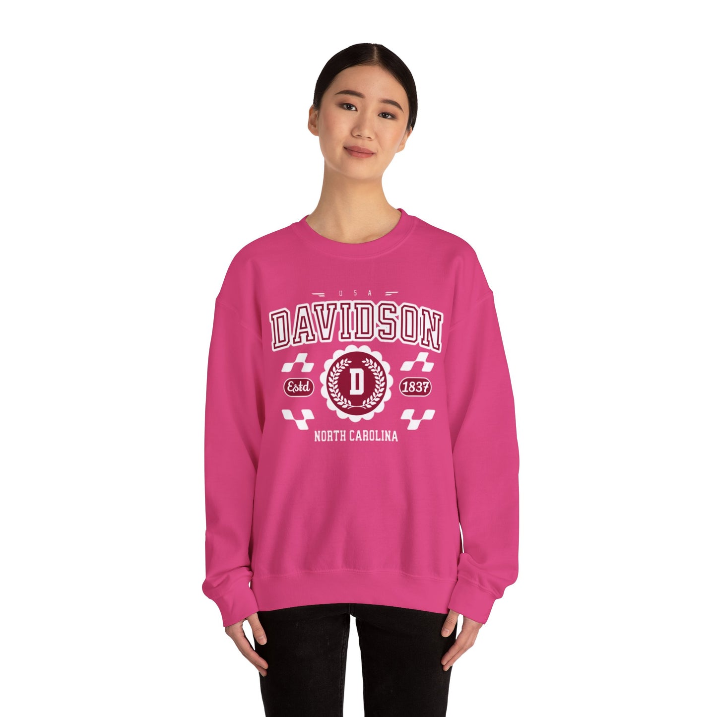 Vintage Davidson North Carolina NC Athletic Sports Design varsity pullover sweater  Crewneck Sweatshirt - Jacketon