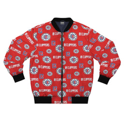 Los Angeles Clippers Nba basketball red all over print Bomber Jacket (AOP)