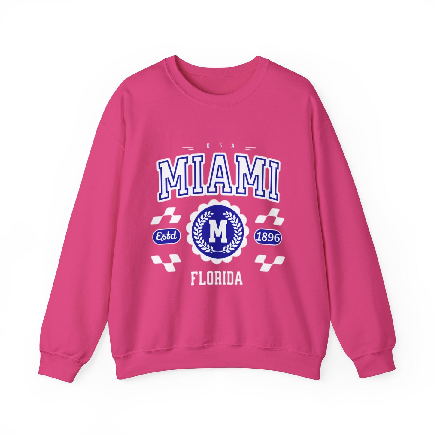 Vintage Miami Florida FL  Athletic Sports Design varsity pullover sweater  Crewneck Sweatshirt - Jacketon