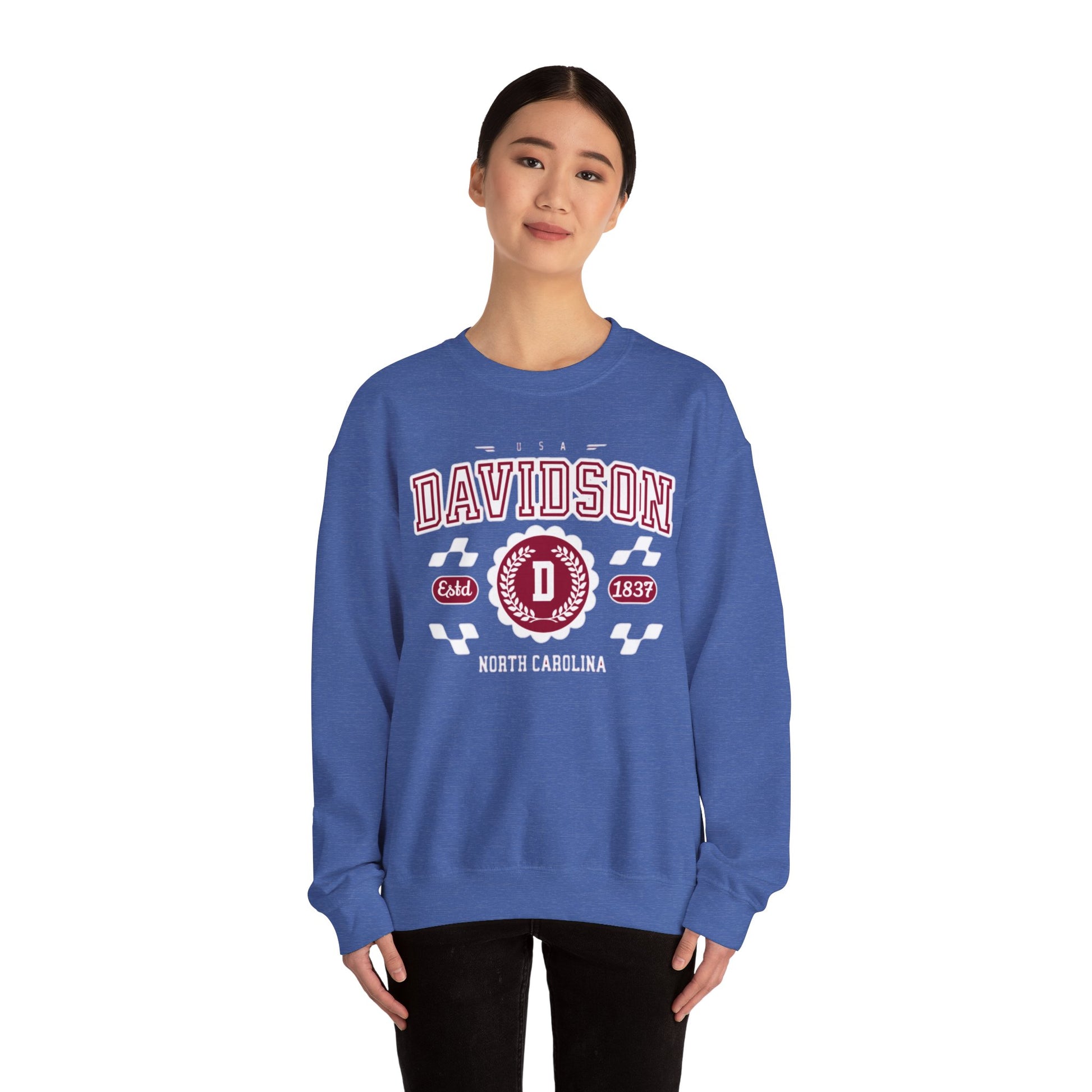 Vintage Davidson North Carolina NC Athletic Sports Design varsity pullover sweater  Crewneck Sweatshirt - Jacketon