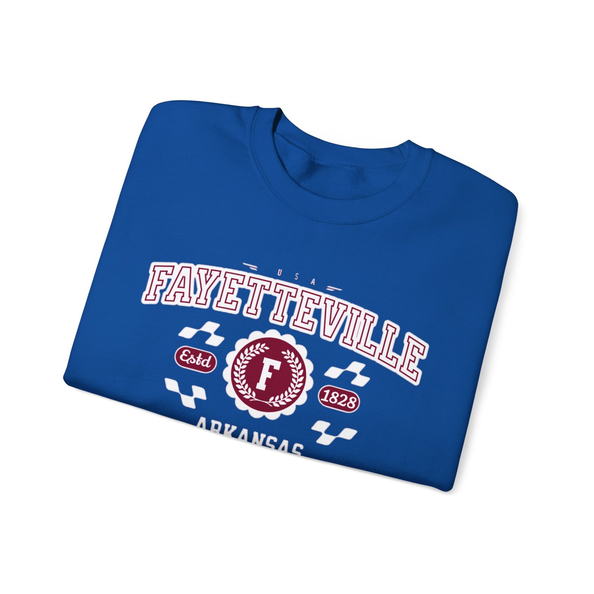 Vintage Fayetteville Arkansas AR Athletic Sports Design varsity pullover sweater Crewneck Sweatshirt - Jacketon