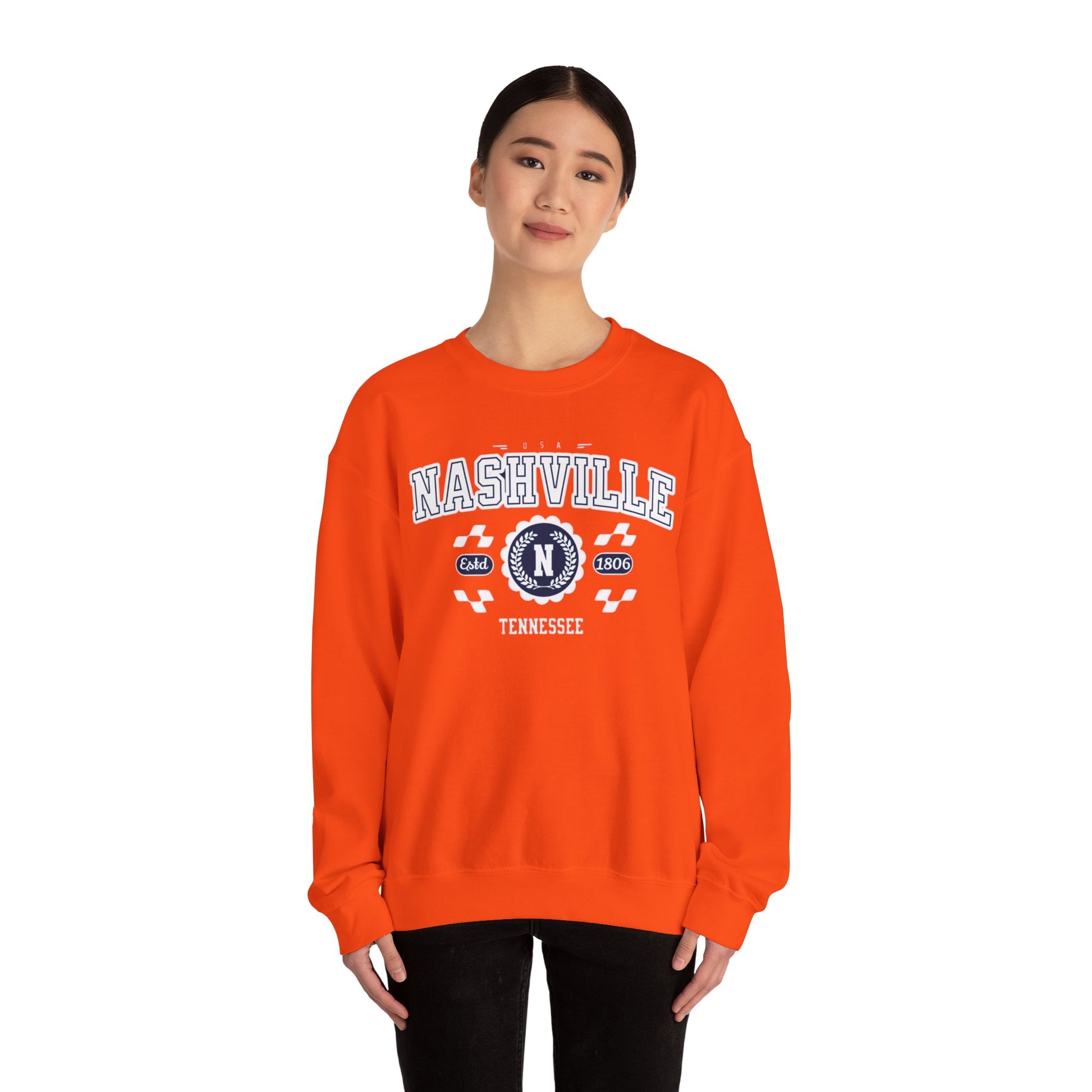 Vintage Nashville Tennessee Athletic Sports Design varsity pullover sweater  Crewneck Sweatshirt - Jacketon