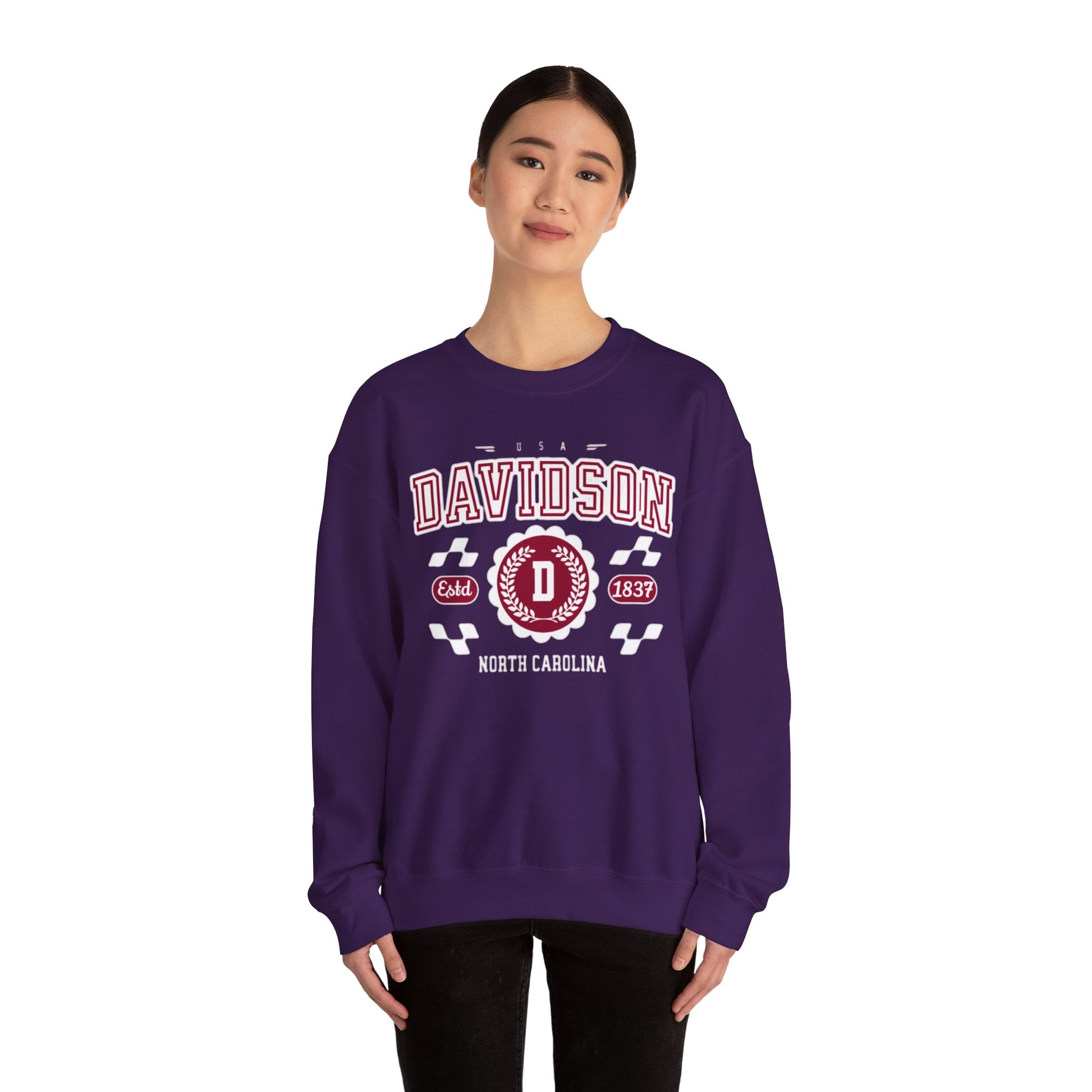 Vintage Davidson North Carolina NC Athletic Sports Design varsity pullover sweater  Crewneck Sweatshirt - Jacketon