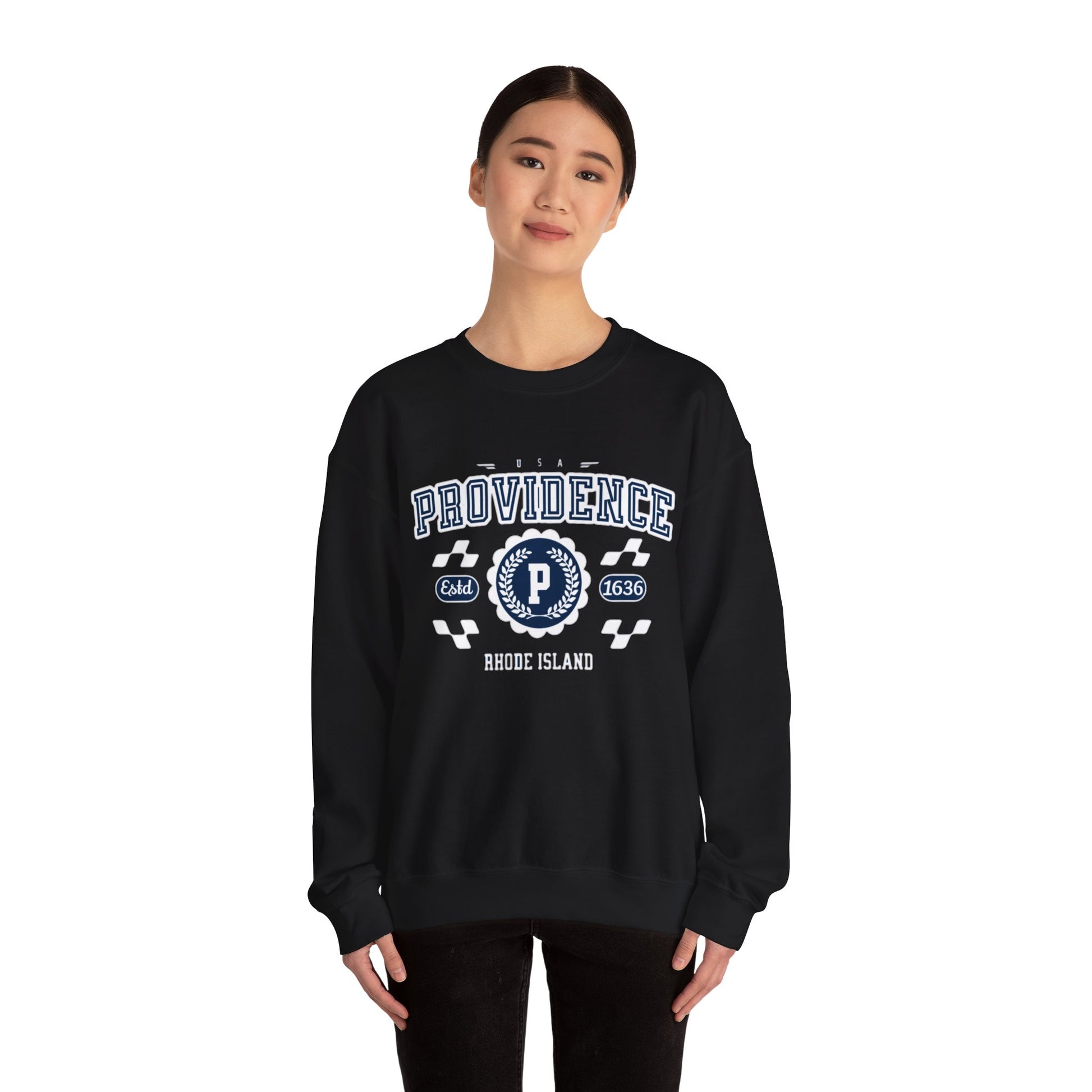 Vintage Providence Rhode Island Athletic Sports Design varsity pullover sweater Crewneck Sweatshirt - Jacketon