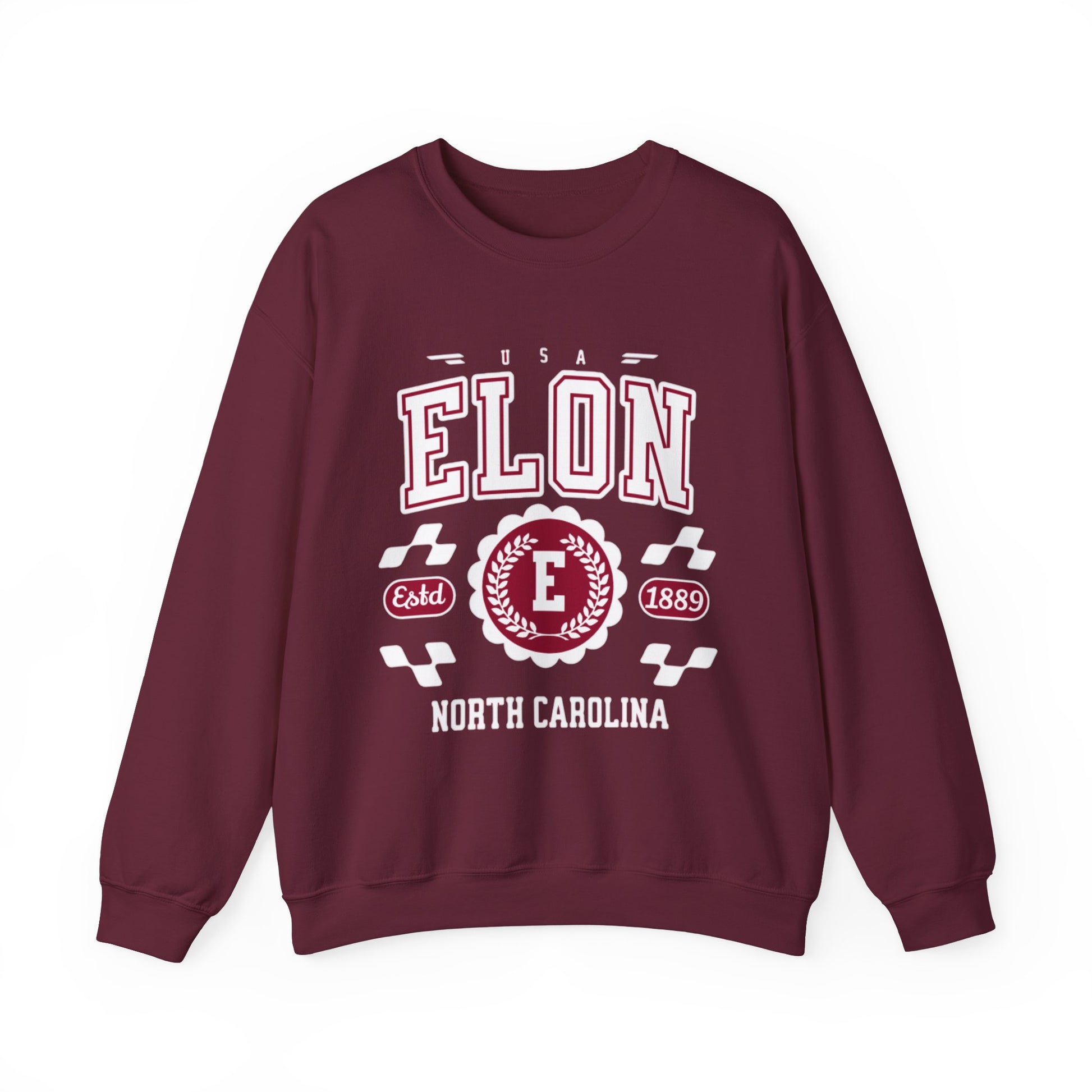 Vintage Elon North Carolina NC Athletic Sports Design varsity pullover sweater Crewneck Sweatshirt - Jacketon