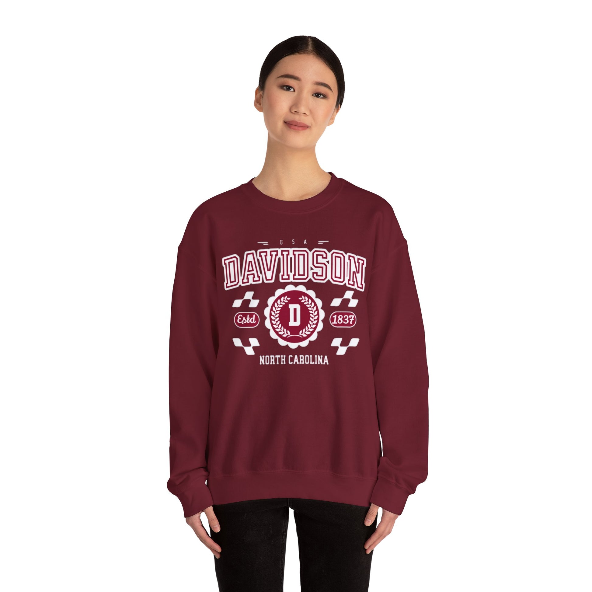 Vintage Davidson North Carolina NC Athletic Sports Design varsity pullover sweater  Crewneck Sweatshirt - Jacketon