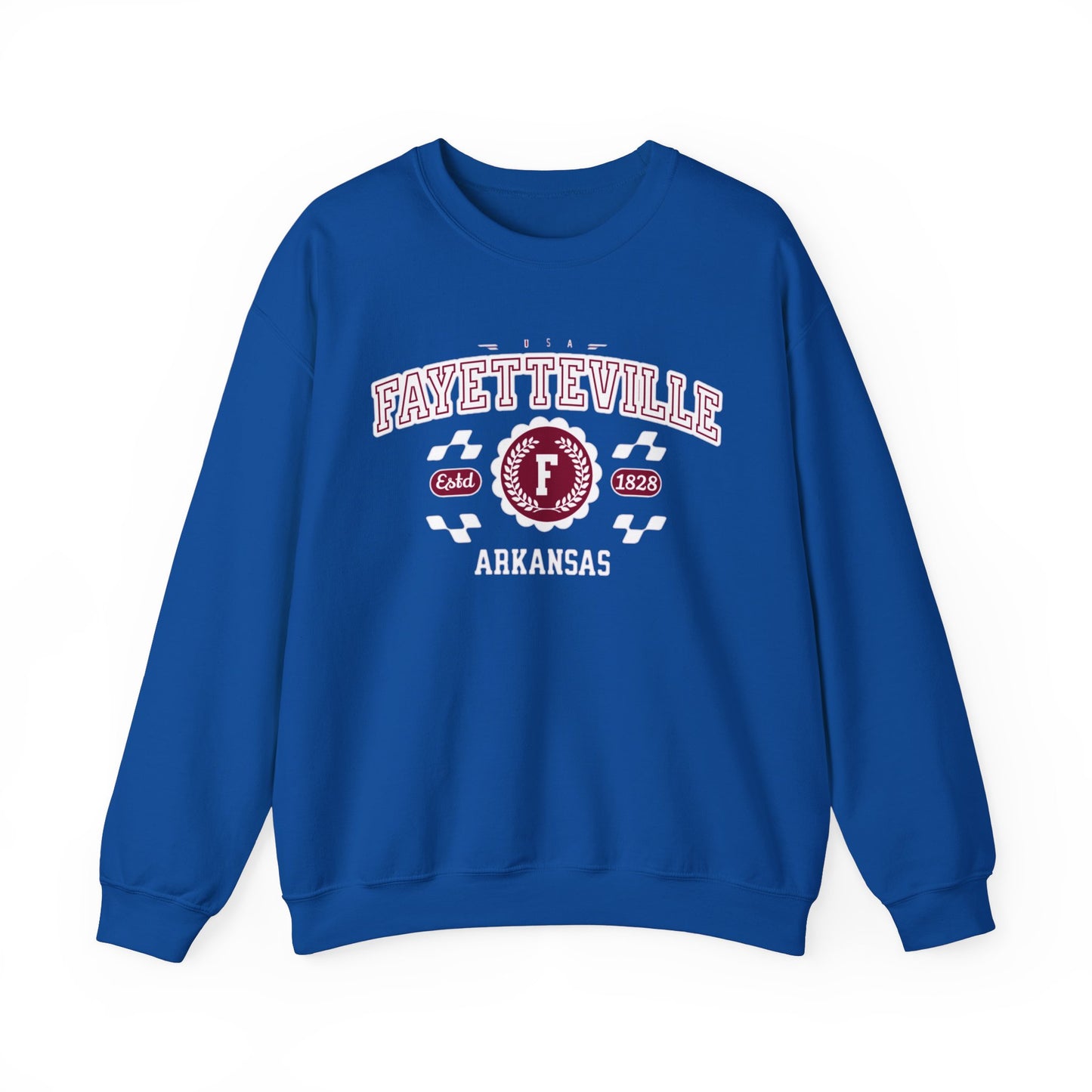 Vintage Fayetteville Arkansas AR Athletic Sports Design varsity pullover sweater Crewneck Sweatshirt - Jacketon