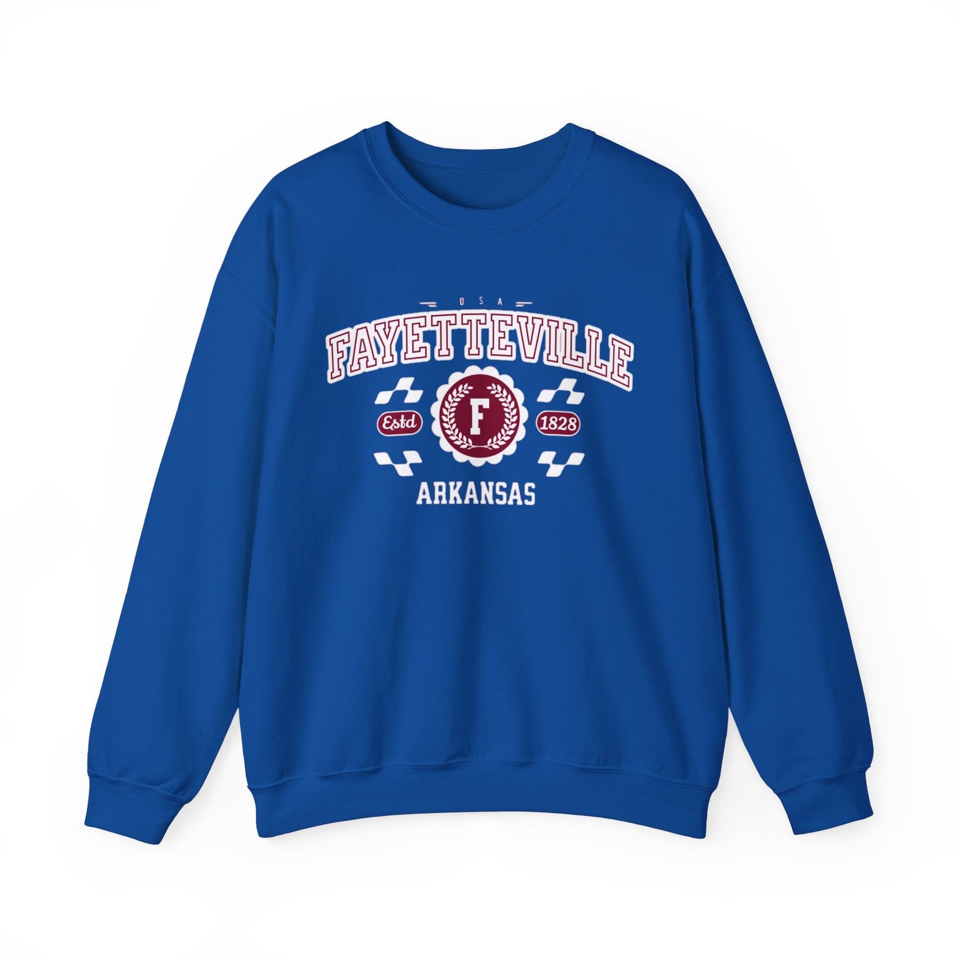 Vintage Fayetteville Arkansas AR Athletic Sports Design varsity pullover sweater Crewneck Sweatshirt - Jacketon