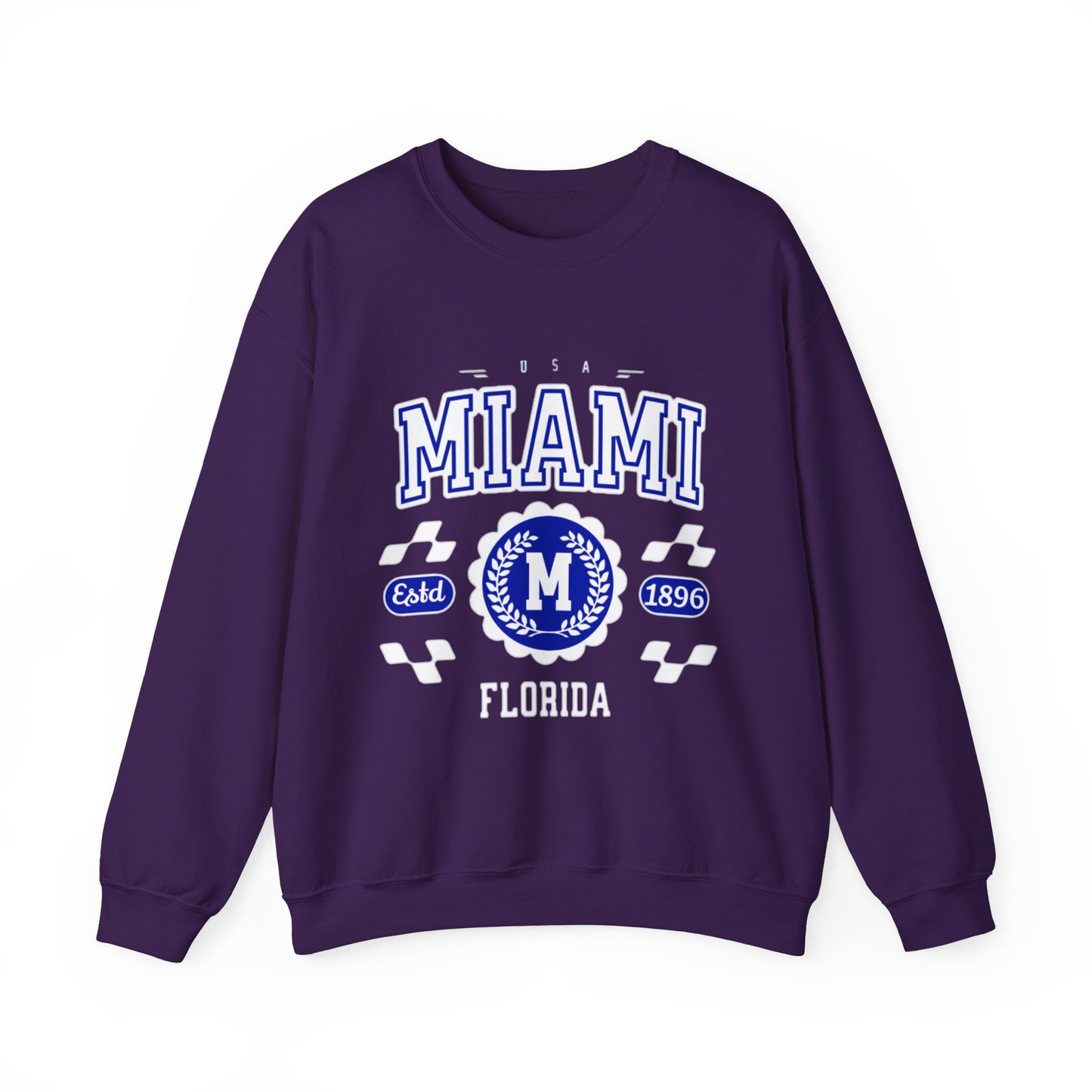 Vintage Miami Florida FL  Athletic Sports Design varsity pullover sweater  Crewneck Sweatshirt - Jacketon