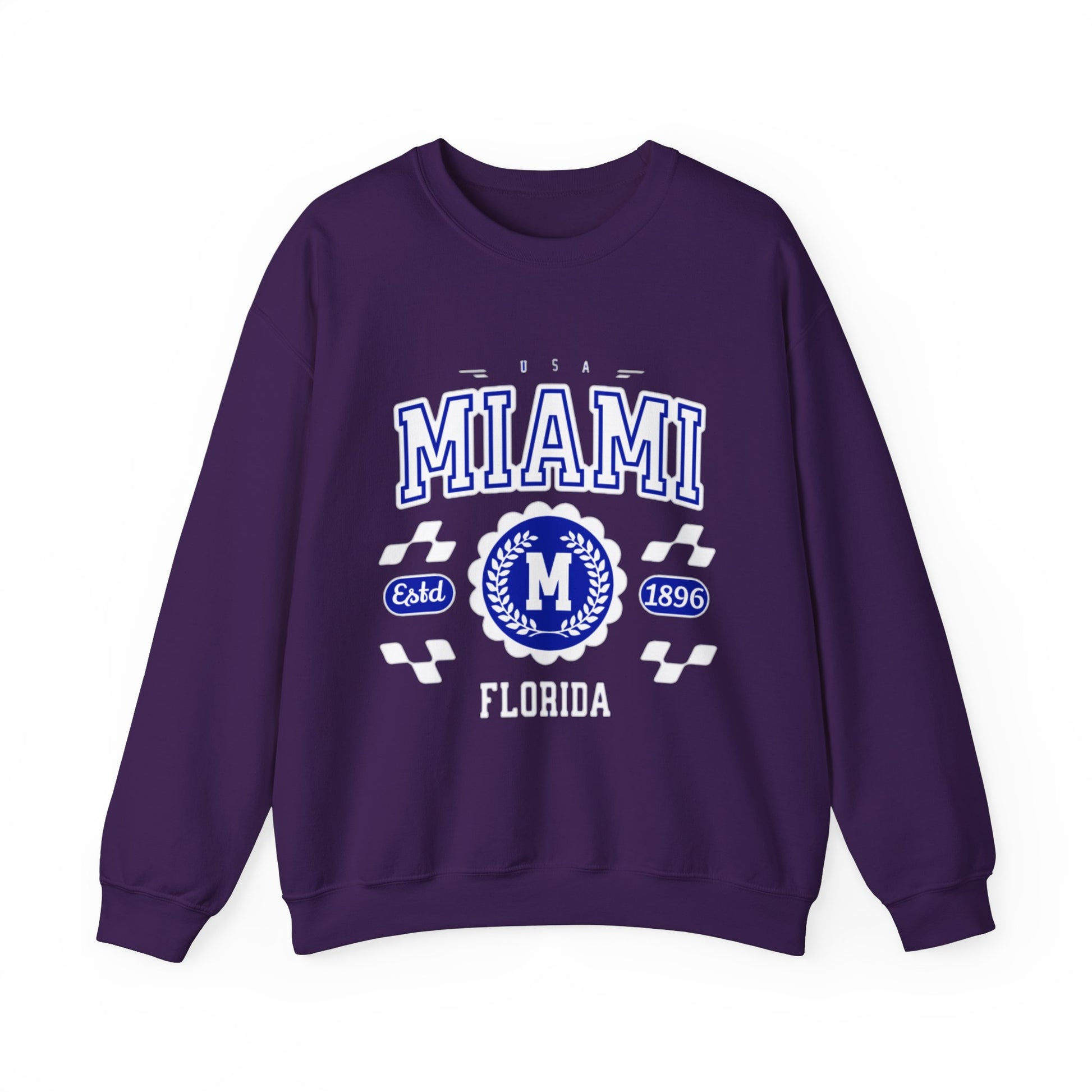Vintage Miami Florida FL  Athletic Sports Design varsity pullover sweater  Crewneck Sweatshirt - Jacketon
