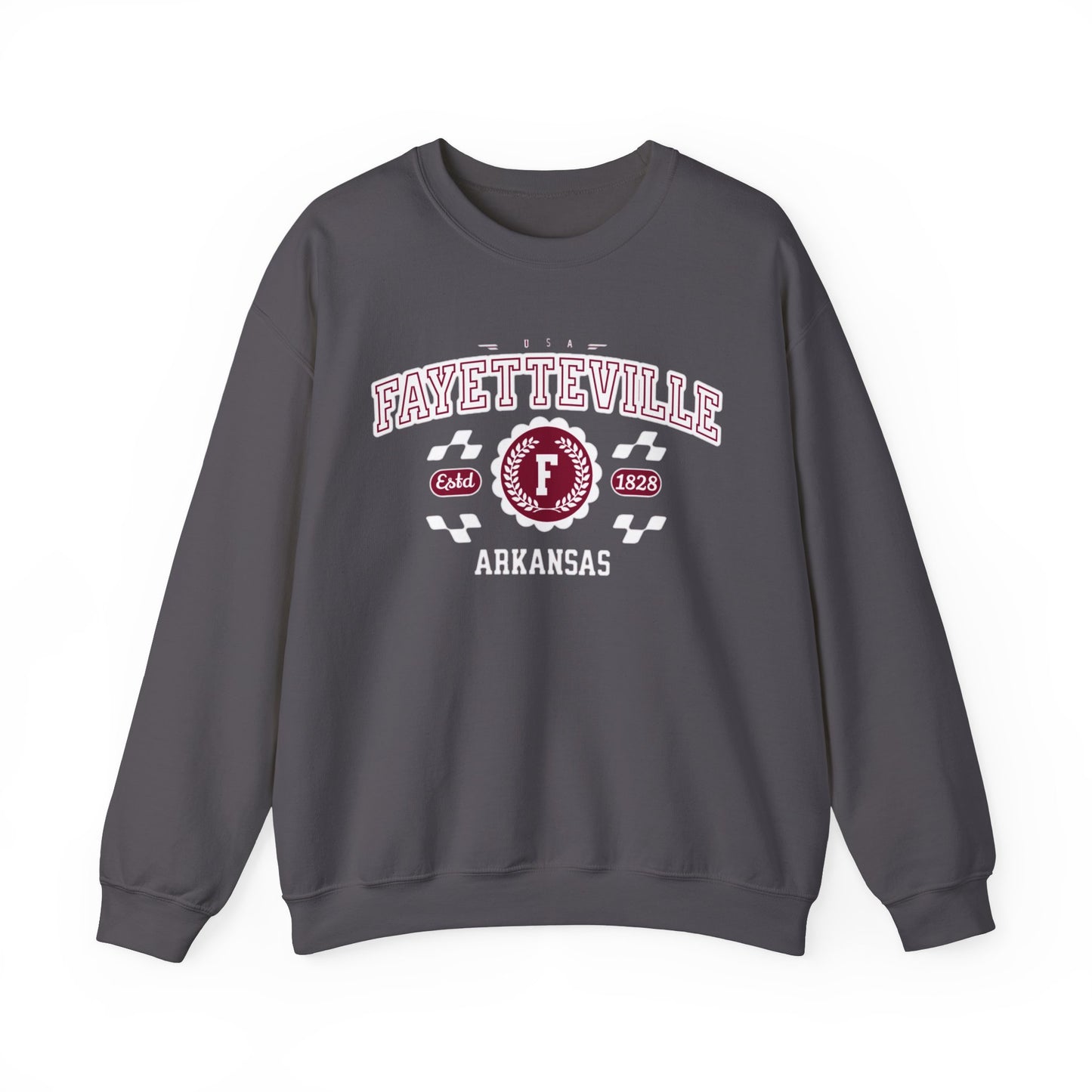 Vintage Fayetteville Arkansas AR Athletic Sports Design varsity pullover sweater Crewneck Sweatshirt - Jacketon