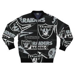 Black grey Oakland Raiders Nfl football Bomber Jacket