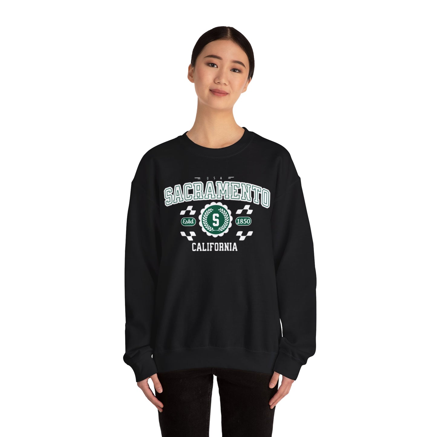 Vintage Sacramento California Athletic Sports Design varsity pullover sweater Crewneck Sweatshirt - Jacketon