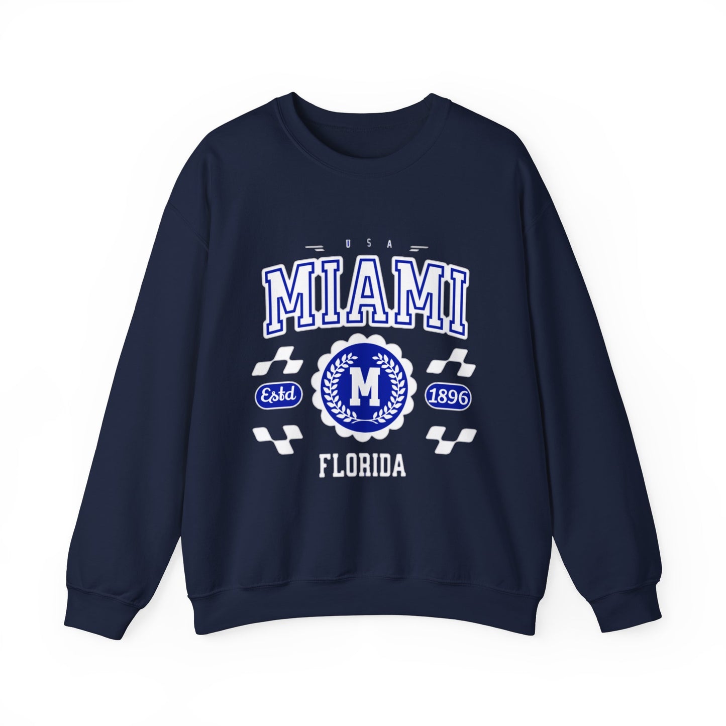 Vintage Miami Florida FL  Athletic Sports Design varsity pullover sweater  Crewneck Sweatshirt - Jacketon