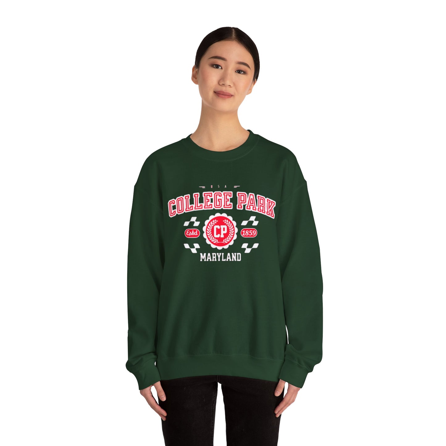 Vintage College Park Maryland Athletic Sports Design varsity sweater Crewneck Sweatshirt - Jacketon