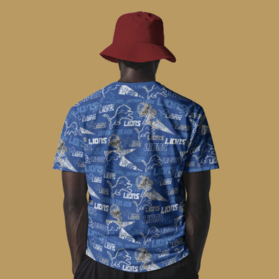 All Over Print Detroit Lions T Shirt for Comfortable Daily Wear