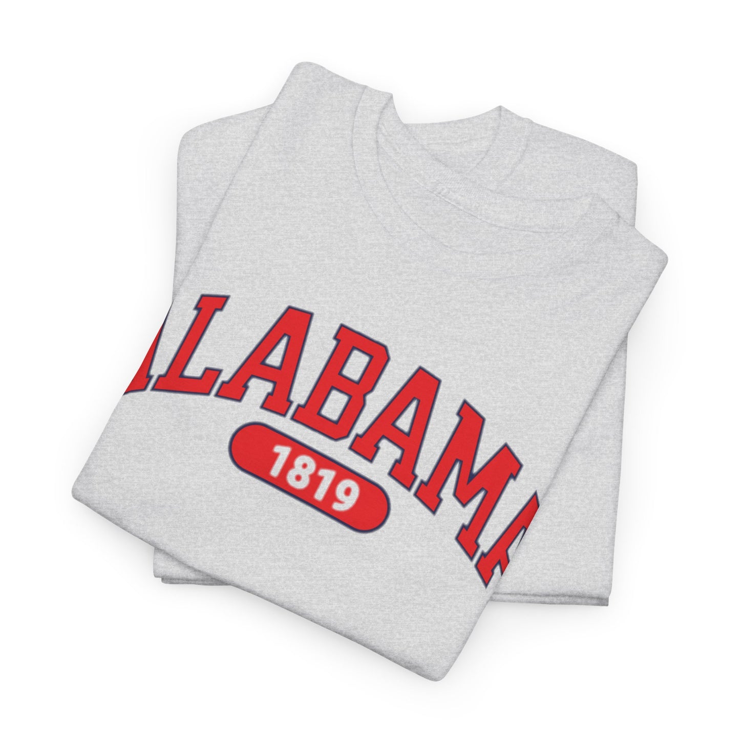 Alabama 1819 Unisex Heavy Cotton Tee, Soft Casual T-Shirt, Gift for Alabama Fans, Retro Style Tee, College Spirit Wear, - Jacketon