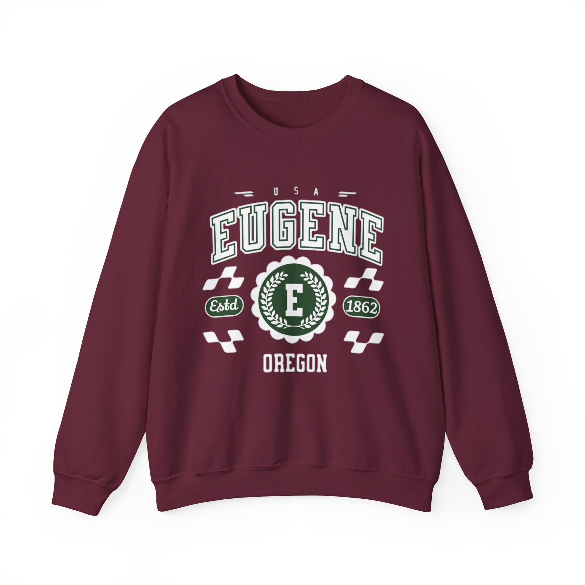 Vintage Eugene Oregon Athletic Sports Design varsity pullover sweater  Crewneck Sweatshirt - Jacketon