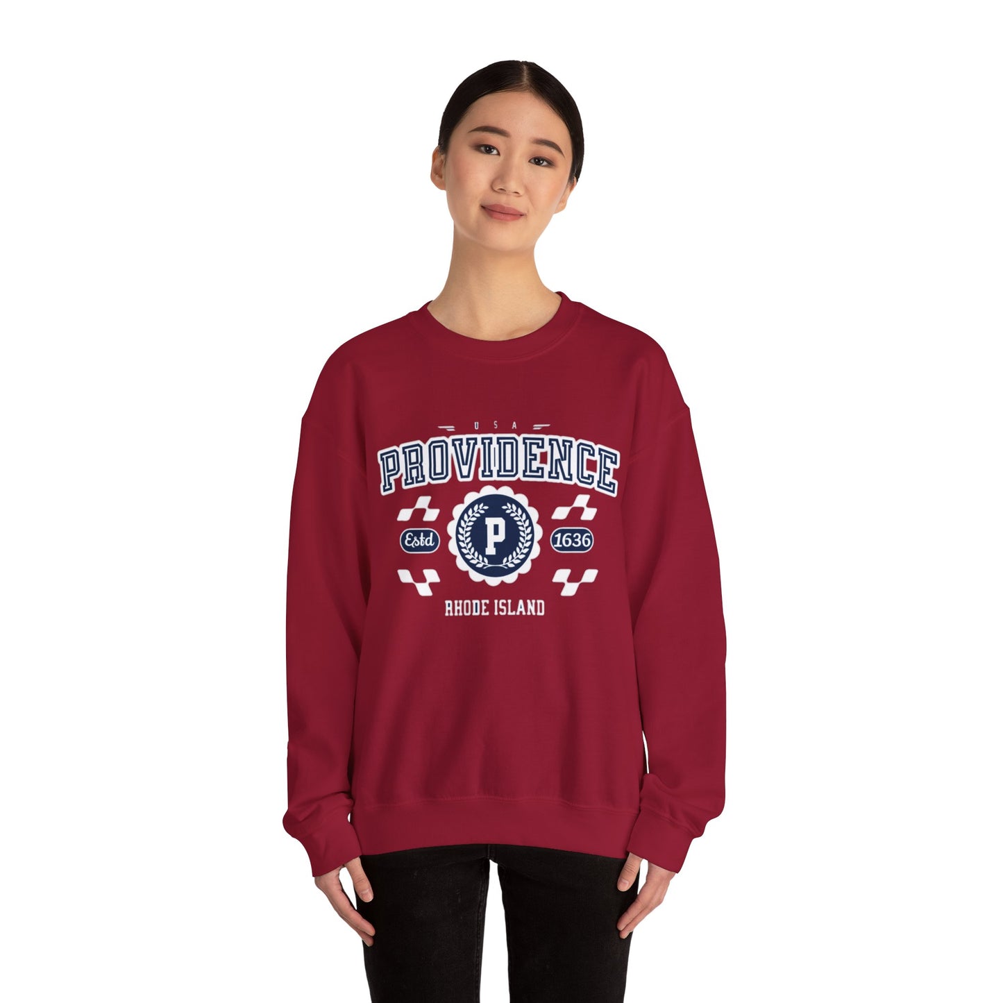 Vintage Providence Rhode Island Athletic Sports Design varsity pullover sweater Crewneck Sweatshirt - Jacketon