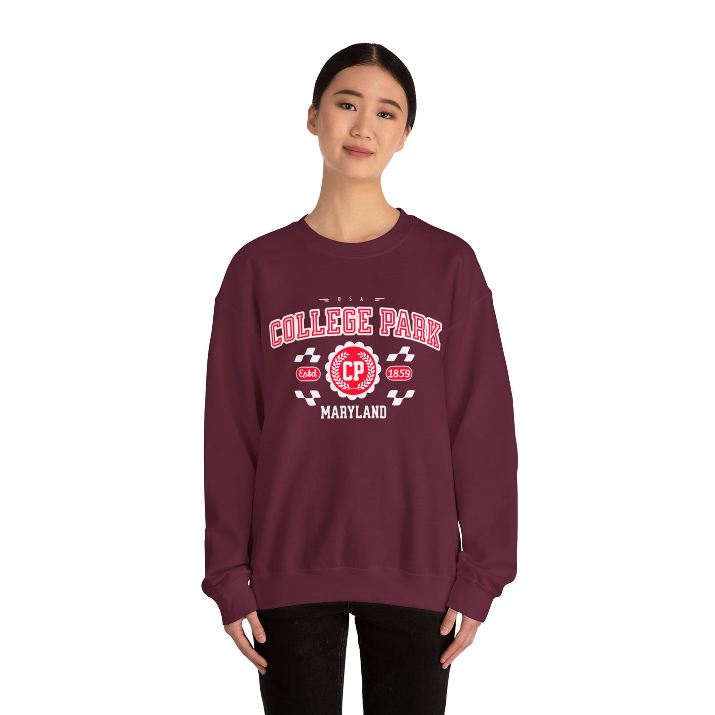 Vintage College Park Maryland Athletic Sports Design varsity sweater Crewneck Sweatshirt - Jacketon