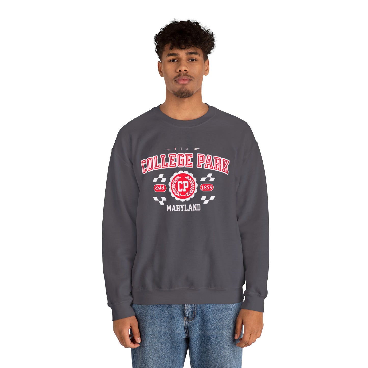 Vintage College Park Maryland Athletic Sports Design varsity sweater Crewneck Sweatshirt - Jacketon