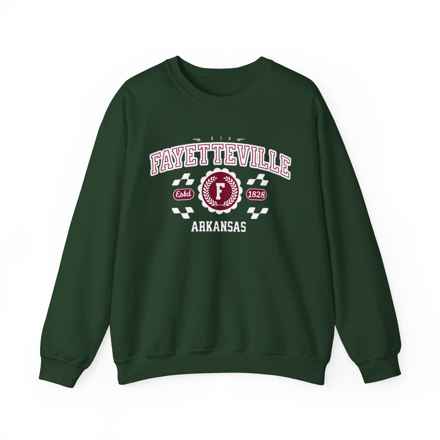 Vintage Fayetteville Arkansas AR Athletic Sports Design varsity pullover sweater Crewneck Sweatshirt - Jacketon