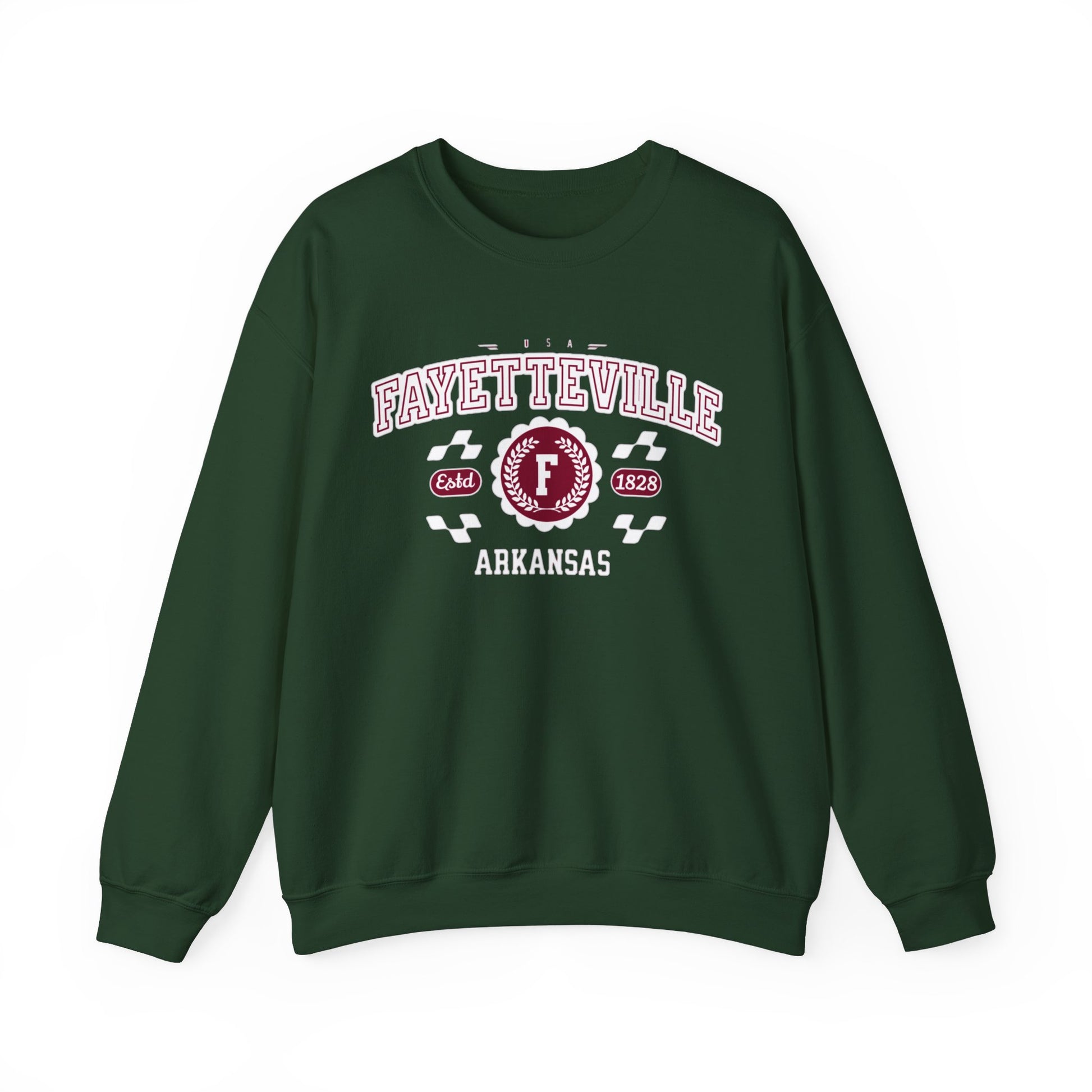 Vintage Fayetteville Arkansas AR Athletic Sports Design varsity pullover sweater Crewneck Sweatshirt - Jacketon