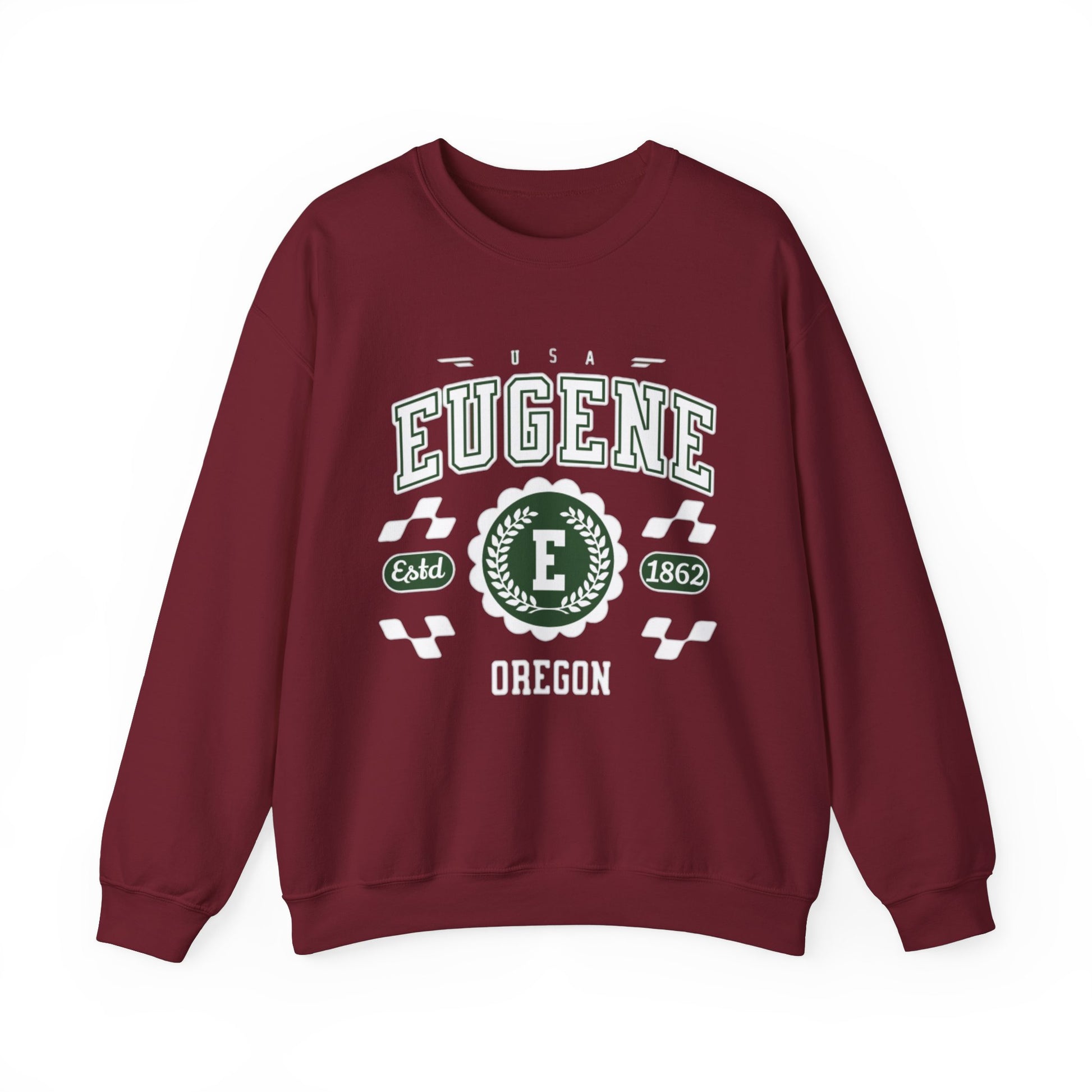 Vintage Eugene Oregon Athletic Sports Design varsity pullover sweater  Crewneck Sweatshirt - Jacketon