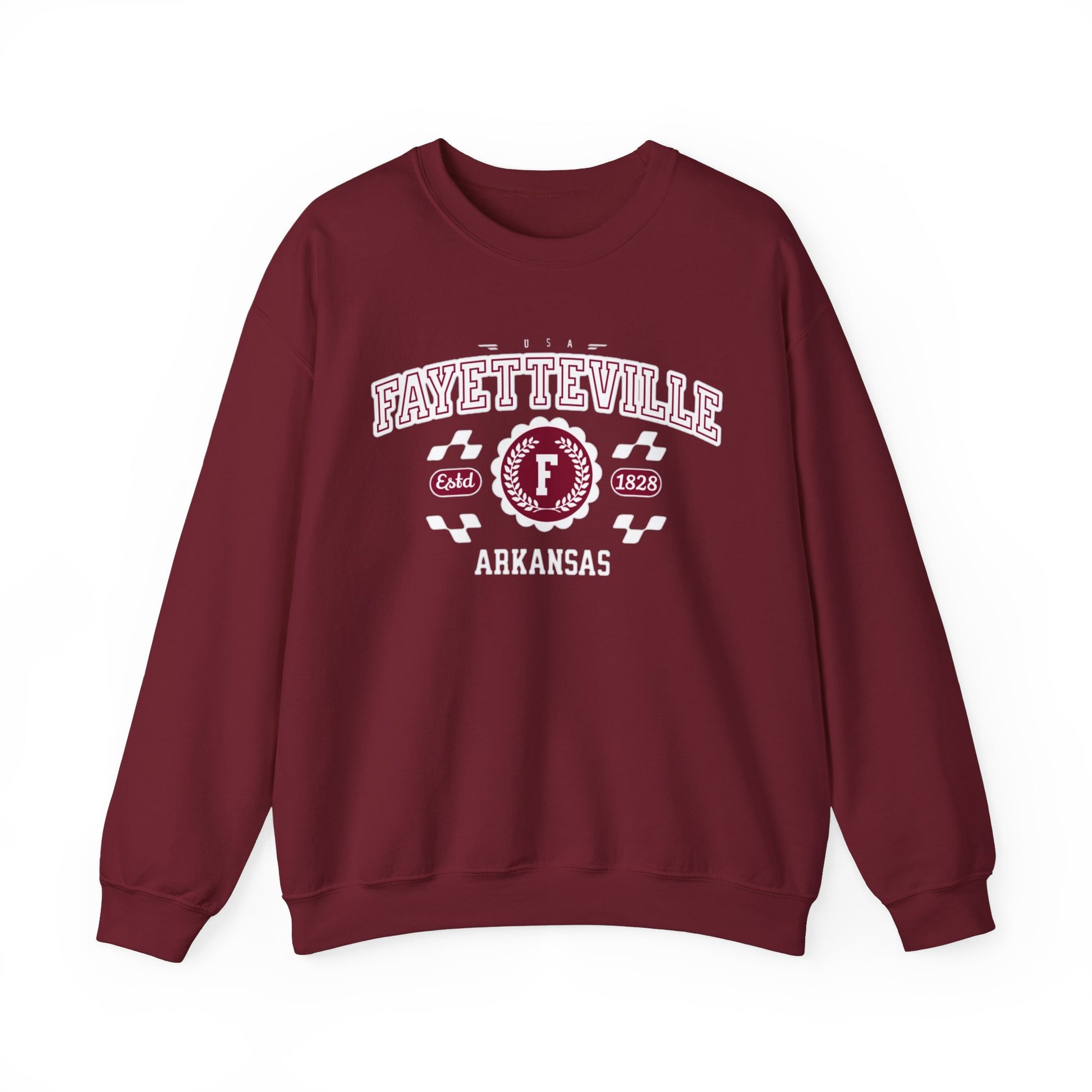 Vintage Fayetteville Arkansas AR Athletic Sports Design varsity pullover sweater Crewneck Sweatshirt - Jacketon