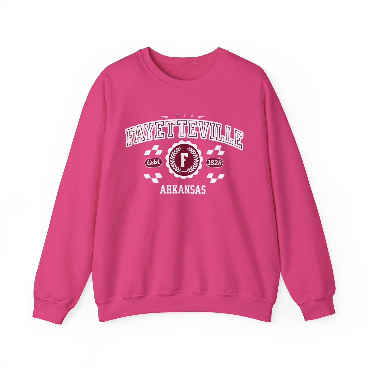 Vintage Fayetteville Arkansas AR Athletic Sports Design varsity pullover sweater Crewneck Sweatshirt - Jacketon