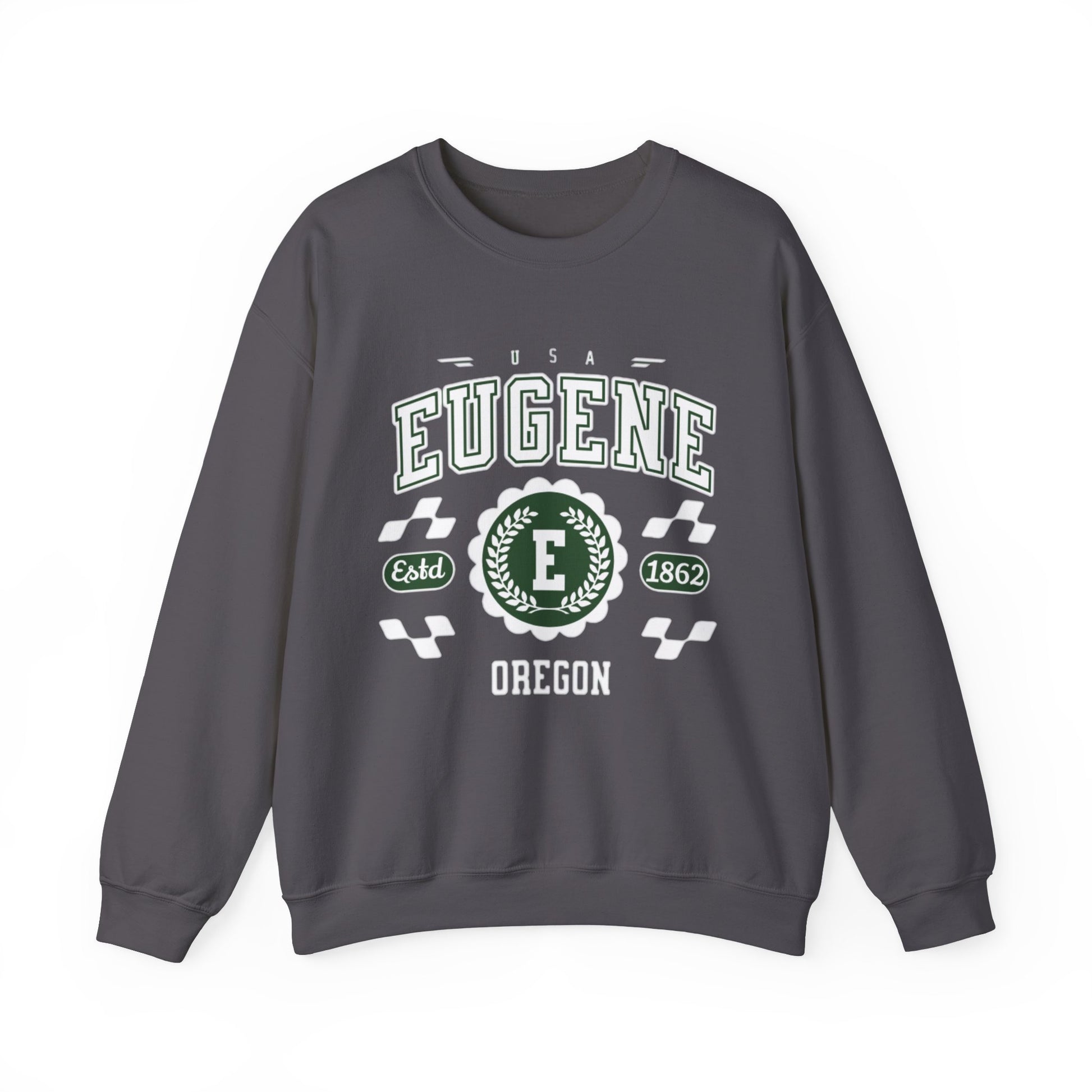 Vintage Eugene Oregon Athletic Sports Design varsity pullover sweater  Crewneck Sweatshirt - Jacketon