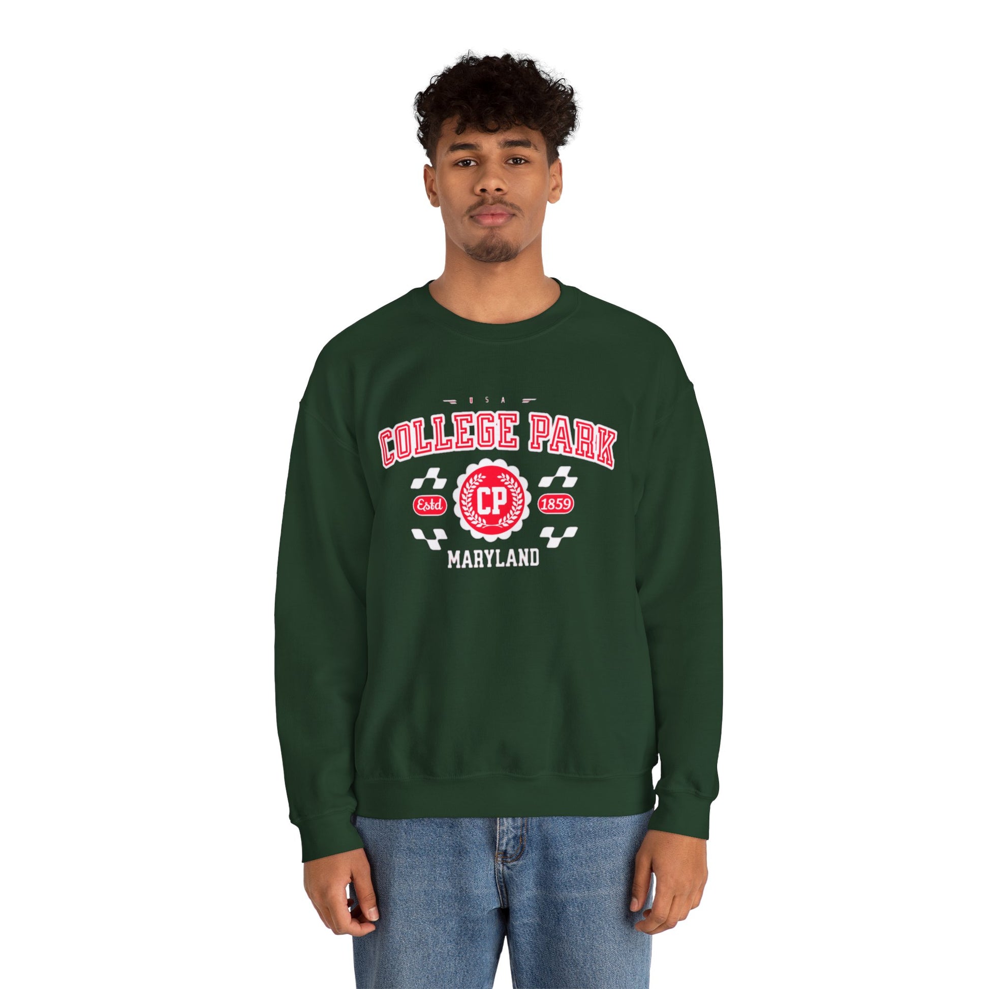 Vintage College Park Maryland Athletic Sports Design varsity sweater Crewneck Sweatshirt - Jacketon
