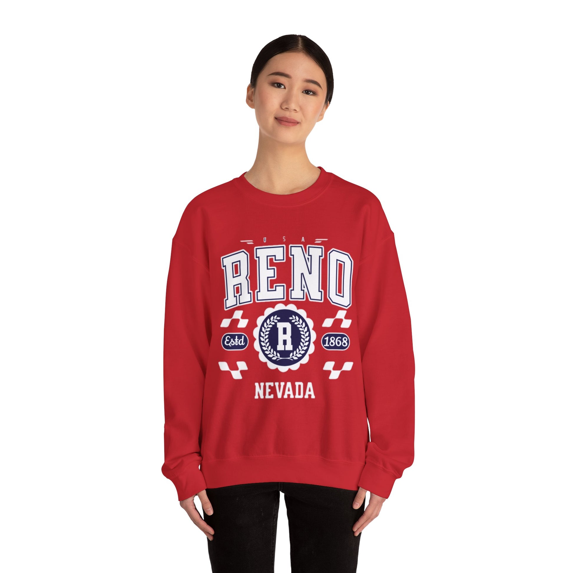 Vintage Reno Nevada Vintage Athletic Sports Design varsity pullover sweater  Crewneck Sweatshirt - Jacketon
