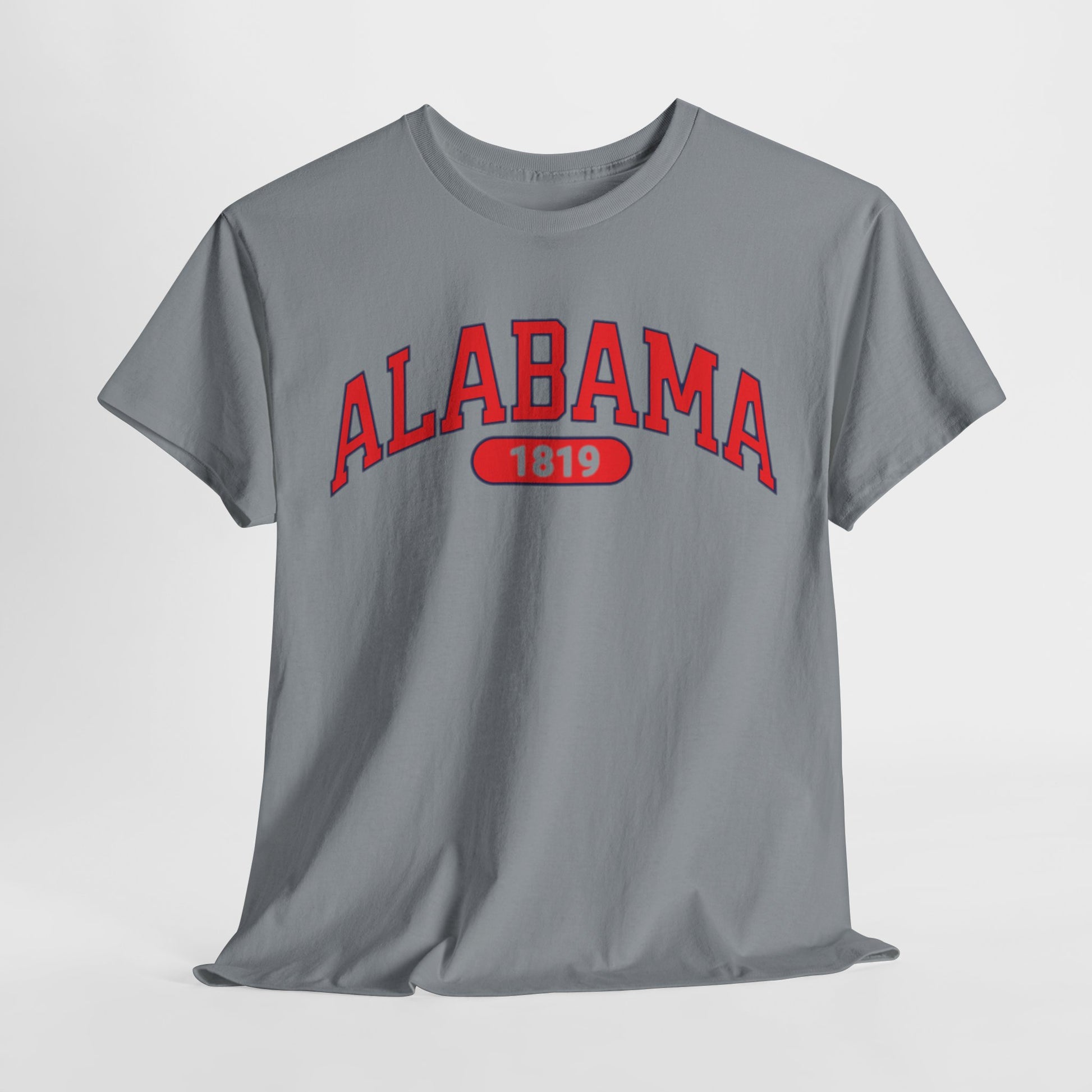 Alabama 1819 Unisex Heavy Cotton Tee, Soft Casual T-Shirt, Gift for Alabama Fans, Retro Style Tee, College Spirit Wear, - Jacketon