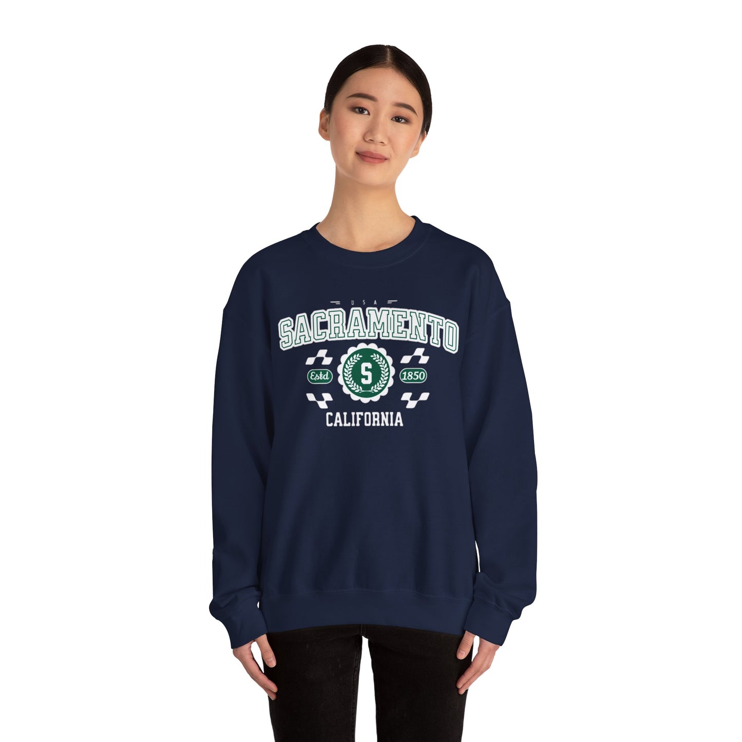 Vintage Sacramento California Athletic Sports Design varsity pullover sweater Crewneck Sweatshirt - Jacketon