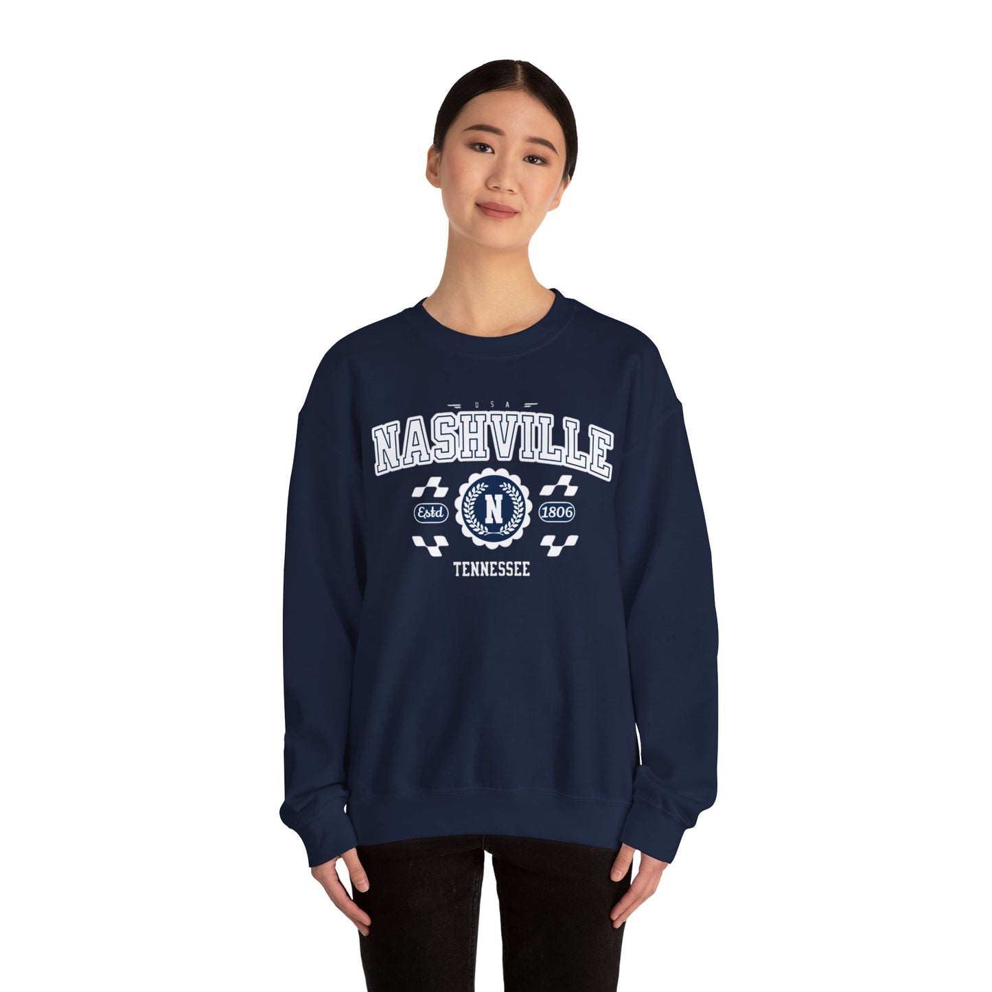 Vintage Nashville Tennessee Athletic Sports Design varsity pullover sweater  Crewneck Sweatshirt - Jacketon