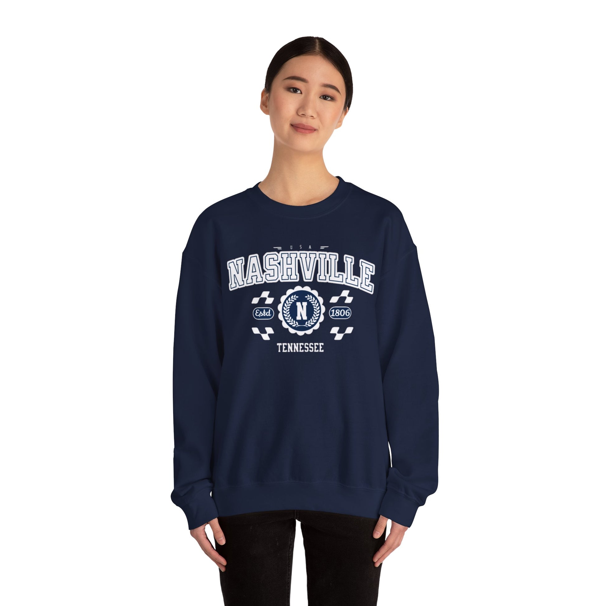 Vintage Nashville Tennessee Athletic Sports Design varsity pullover sweater  Crewneck Sweatshirt - Jacketon