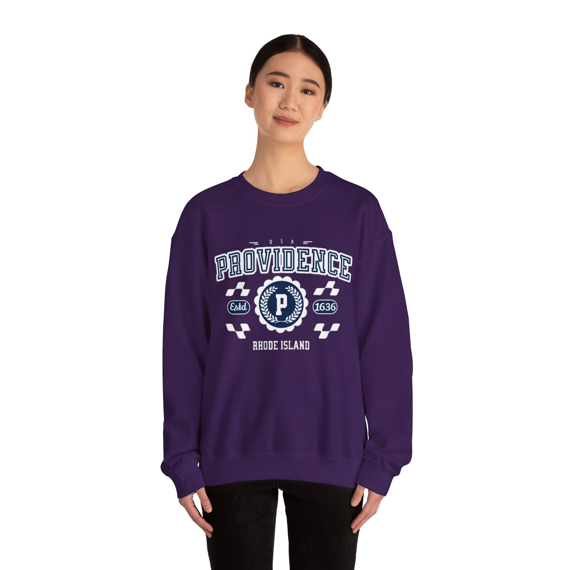 Vintage Providence Rhode Island Athletic Sports Design varsity pullover sweater Crewneck Sweatshirt - Jacketon