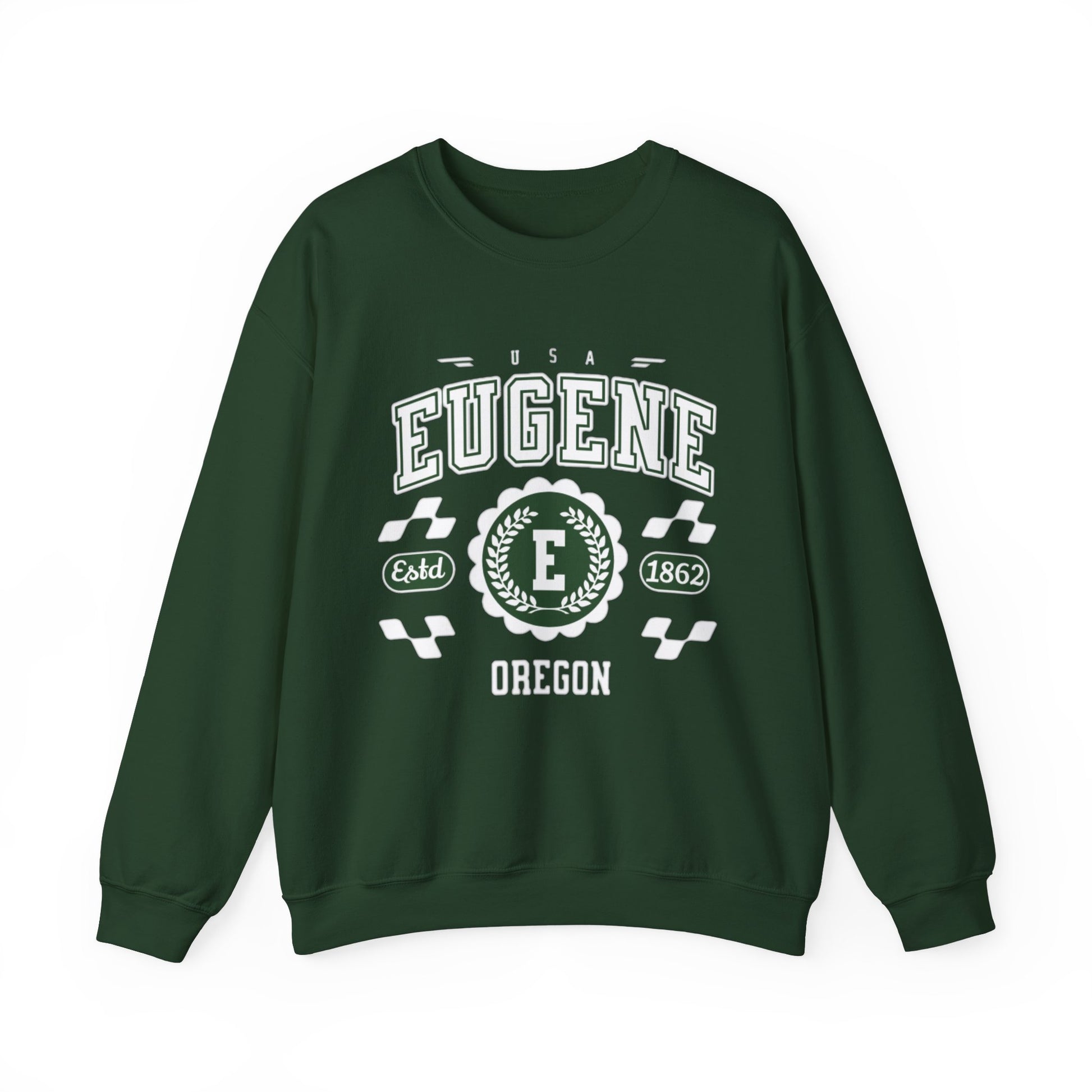 Vintage Eugene Oregon Athletic Sports Design varsity pullover sweater  Crewneck Sweatshirt - Jacketon
