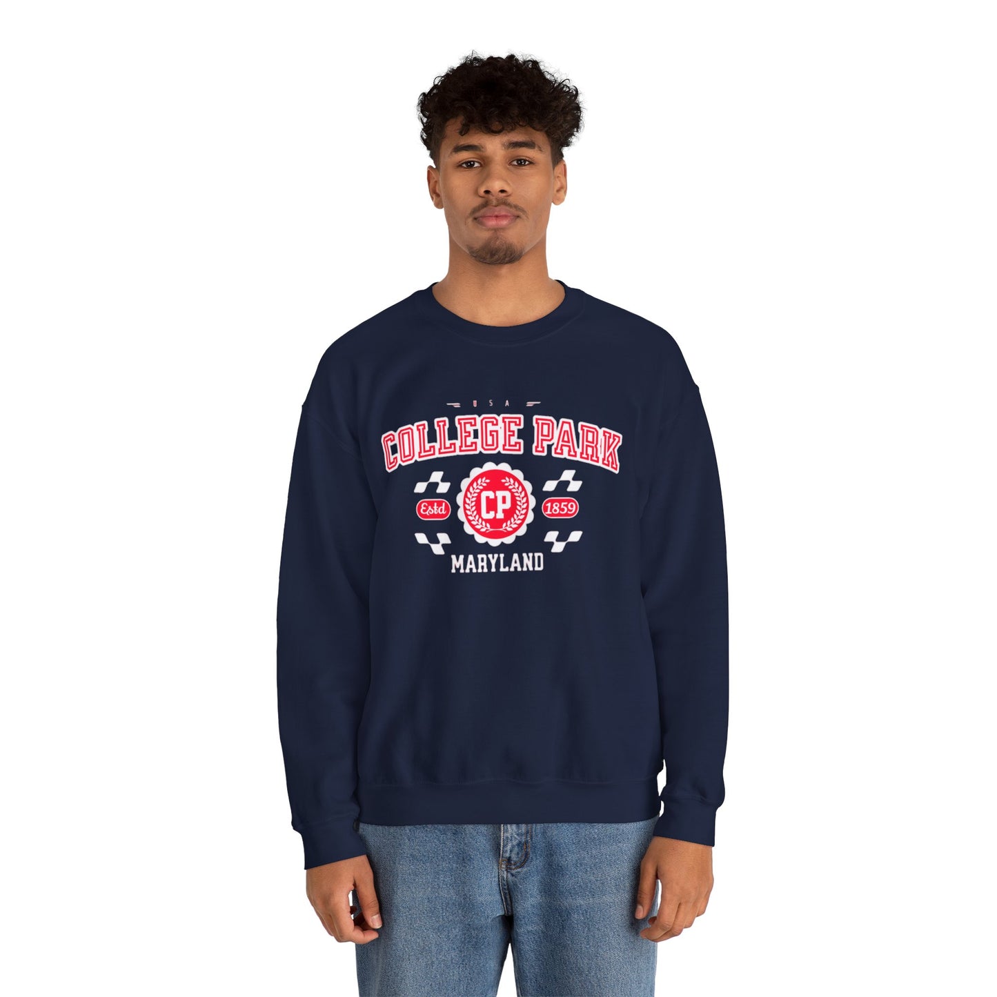 Vintage College Park Maryland Athletic Sports Design varsity sweater Crewneck Sweatshirt - Jacketon