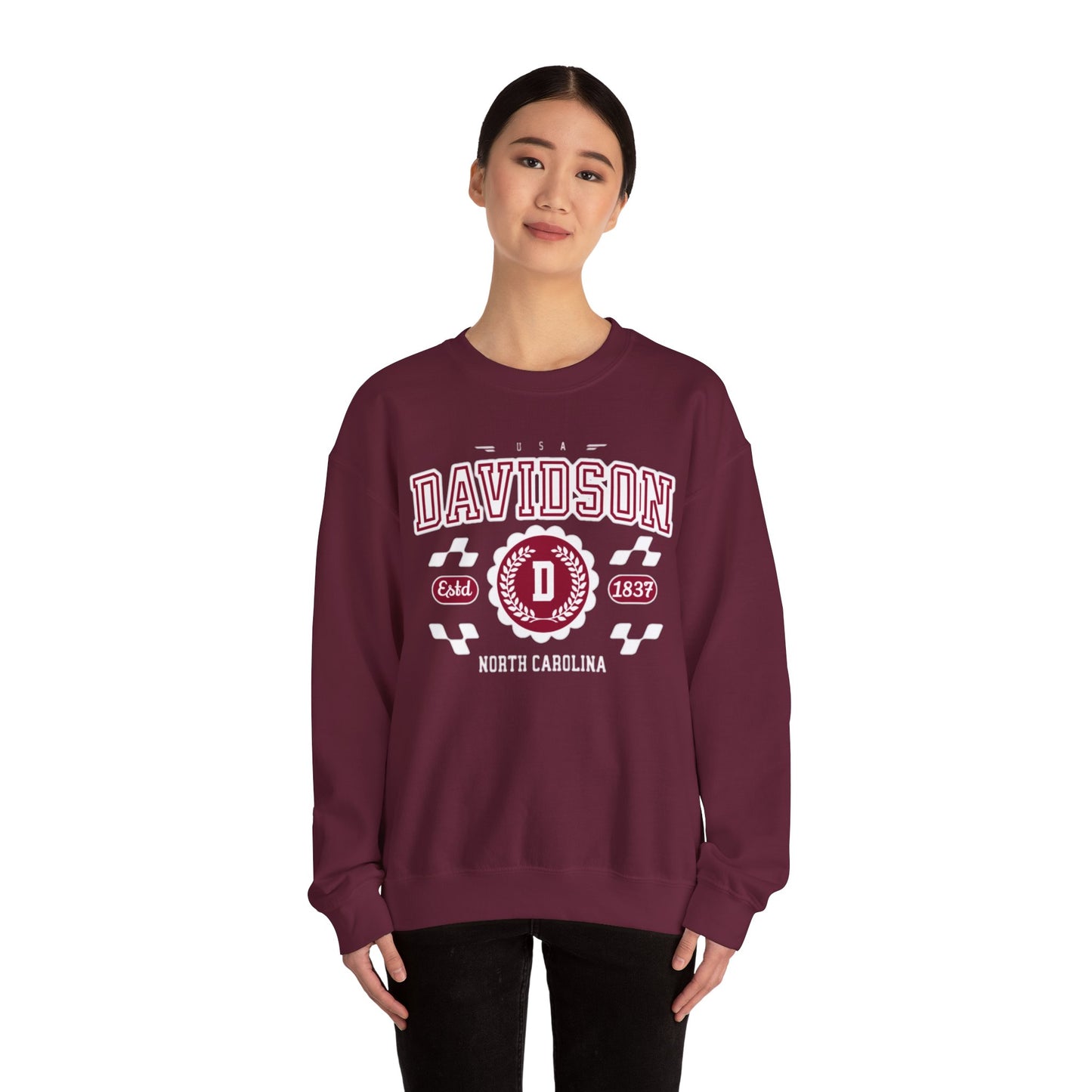 Vintage Davidson North Carolina NC Athletic Sports Design varsity pullover sweater  Crewneck Sweatshirt - Jacketon
