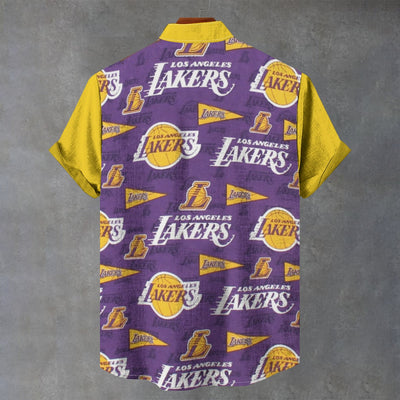 Camisa de cuello alto de Los Angeles Lakers | Lino sintético de 110 g/m²