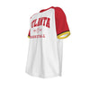 Atlanta Hawks 1946 vintage style basketball ba red wite raglan O-neck Short Sleeve T-shirt