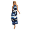 Nfl Football Dallas Cowboys tie dye  Women's Wrap Hem Belted Halter Dress