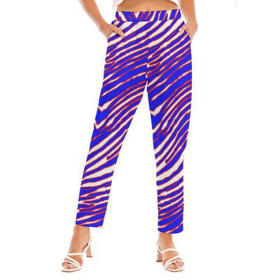 Pantalones rectos holgados para mujer con estampado de cebra de los Buffalo Bills de la NFL
