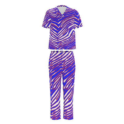 Conjunto médico unisex con estampado de cebra de los Buffalo Bills de la NFL con seis bolsillos